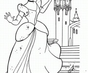 Coloriage Cendrillon s'enfuit