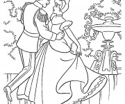 Coloriage La danse du Prince Henri et Cendrillon