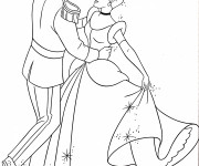 Coloriage Le Prince danse avec Cendrillon
