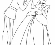 Coloriage Le Prince &eacute;l&eacute;gant  et Cendrillon