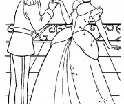 Coloriage Prince Henri complimente Cendrillon