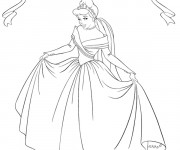 Coloriage Princesse Cendrillon en couleur