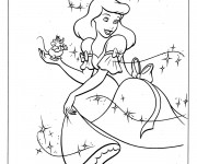 Coloriage Princesse Cendrillon heureuse