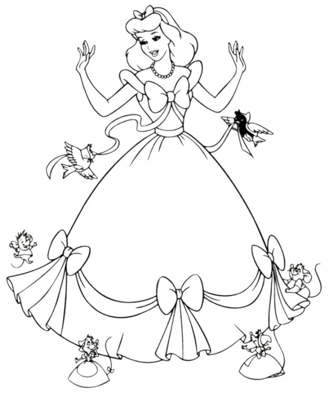 Coloriage Princesse Cendrillon Magique Dessin Gratuit à Imprimer