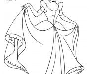 Coloriage Princesse Cendrillon maternelle pour enfant