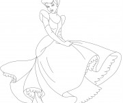 Coloriage Princesse Cendrillon stylis&eacute;