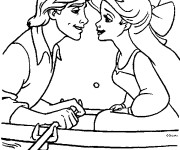 Coloriage Amour de Ariel et Eric