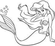 Coloriage Ariel Belle Sirène à colorier