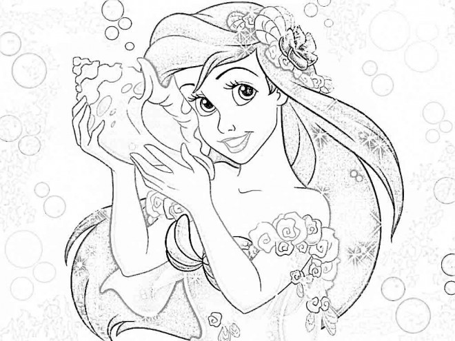 Coloriage et dessins gratuits Ariel dans La Mer au crayon à imprimer