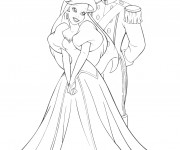 Coloriage Ariel et Le Beau Prince amoureux