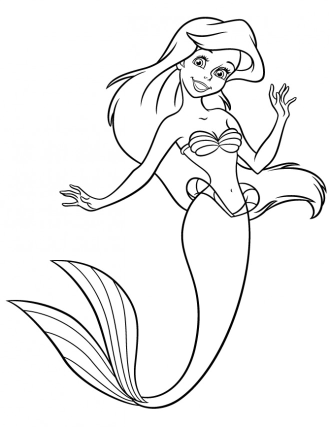 Coloriage et dessins gratuits Ariel La Petite Sirène Ariel en couleur à imprimer