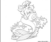 Coloriage Paysage d'une Sirène Disney
