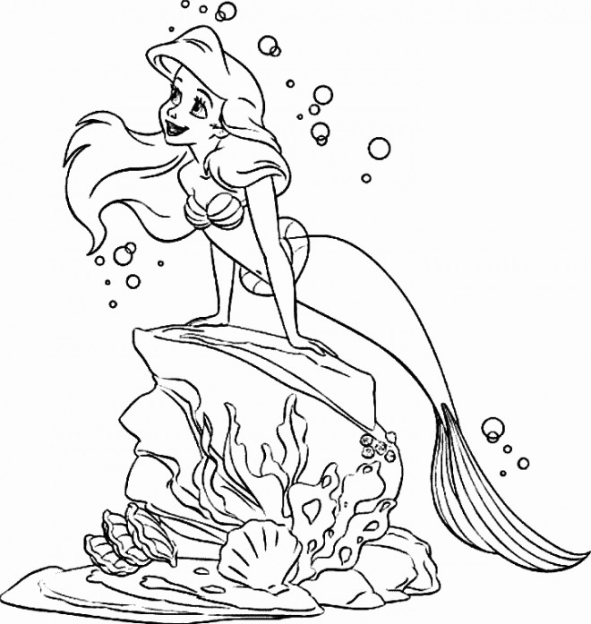 Coloriage Princesse Disney Ariel gratuit à imprimer