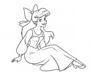 Coloriage Princesse Ariel assise