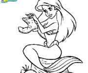 Coloriage Princesse Ariel dessin anim&eacute;