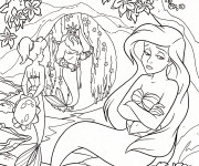 Coloriage Princesse Ariel est triste