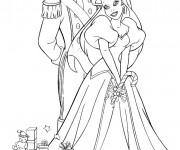 Coloriage Princesse  Ariel et Eric En Ligne