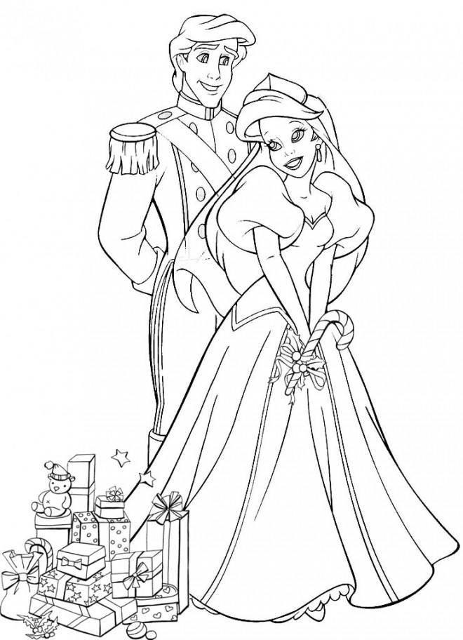 Coloriage et dessins gratuits Princesse  Ariel et Eric En Ligne à imprimer