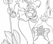 Coloriage Princesse Ariel et le Roi Triton