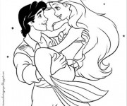 Coloriage Princesse Ariel et  Prince Eric