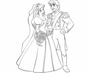 Coloriage Princesse Ariel et Prince Eric se marient