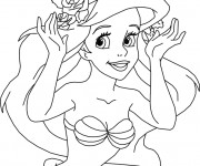 Coloriage Princesse Ariel heureuse