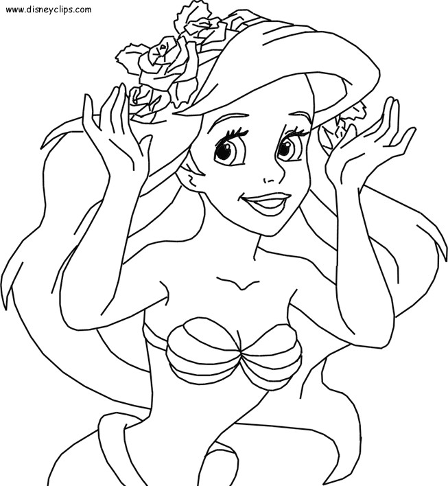 Coloriage et dessins gratuits Princesse Ariel heureuse à imprimer