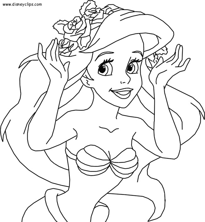 Coloriage Princesse Ariel Heureuse Dessin Gratuit à Imprimer