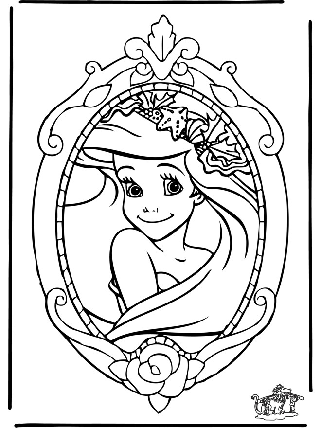 Coloriage et dessins gratuits Princesse Ariel sur La miroire à imprimer