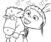 Coloriage et dessins gratuit Agn&egrave;s avec sa Licorne à imprimer
