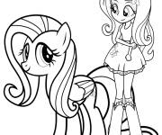 Coloriage Belle princesse avec sa licorne de dessin anim&eacute;