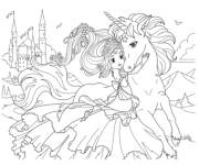 Coloriage C&acirc;lin de la Princesse et licorne
