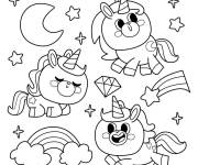 Coloriage et dessins gratuit Des b&eacute;b&eacute;s licornes princesse magnifiques  à imprimer