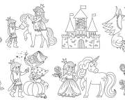 Coloriage Illustrations de la licorne princesse cp