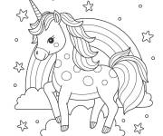 Coloriage et dessins gratuit Licorne de la princesse arc-en-ciel imprimable à imprimer