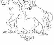 Coloriage Licorne et princesse maternelle vectoriel