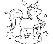 Coloriage et dessins gratuit Licorne princesse en emoji à imprimer