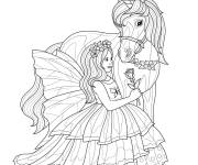 Coloriage Licorne princesse en ligne