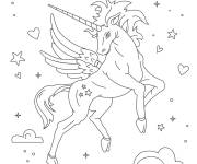 Coloriage et dessins gratuit Licorne princesse grand format à imprimer