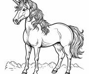 Coloriage et dessins gratuit Licorne princesse r&eacute;aliste à imprimer
