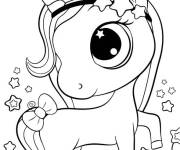 Coloriage et dessins gratuit Mignonne licorne kawaii à imprimer