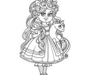 Coloriage Princesse et licorne en peluche