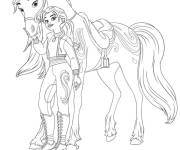 Coloriage Princesse Isabelle avec sa licorne