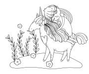 Coloriage Princesse licorne &agrave; colorier ps