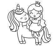 Coloriage Princesse licorne facile