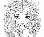 Coloriage Princesse licorne magique CP