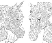 Coloriage Princesse licorne mandala