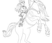 Coloriage Princesse Valentina et la licorne Cinder