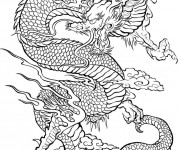 Coloriage Psychédélique  Dragon