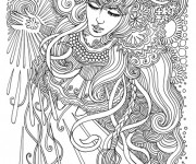 Coloriage et dessins gratuit Psychédélique Femme à imprimer